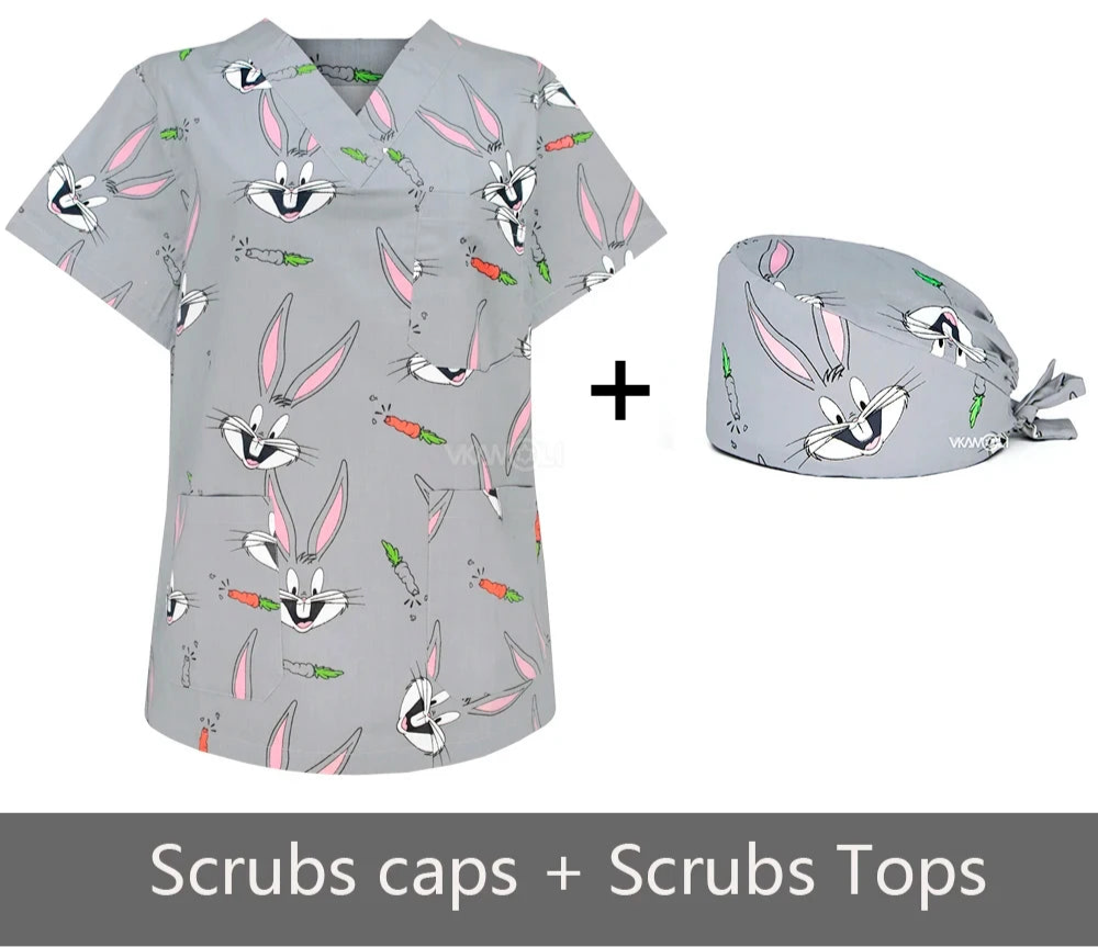 Bugs bunny jogger scrub set w/ cap