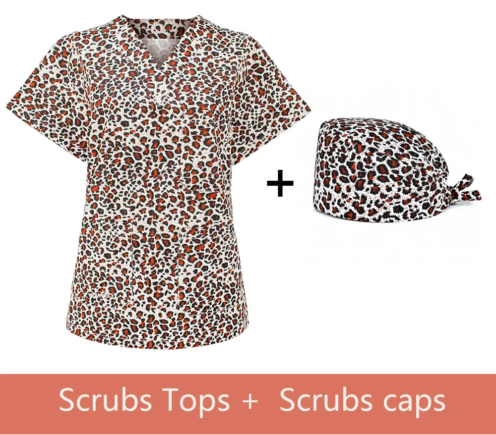 Matching scrub top & cap