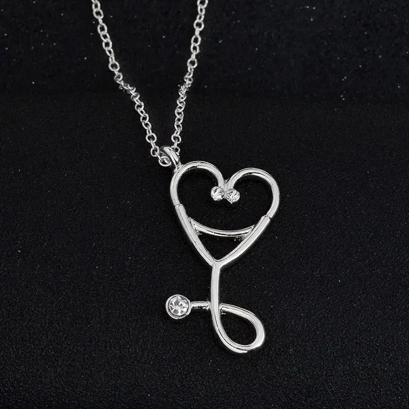 Heart Stethoscope Pendant Necklace