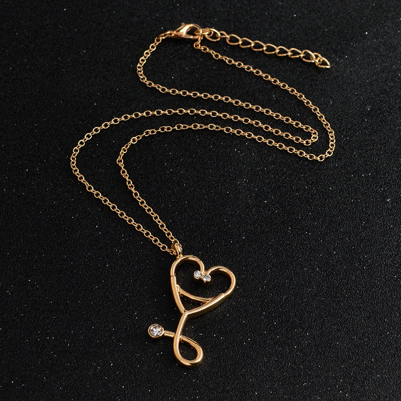 Heart Stethoscope Pendant Necklace