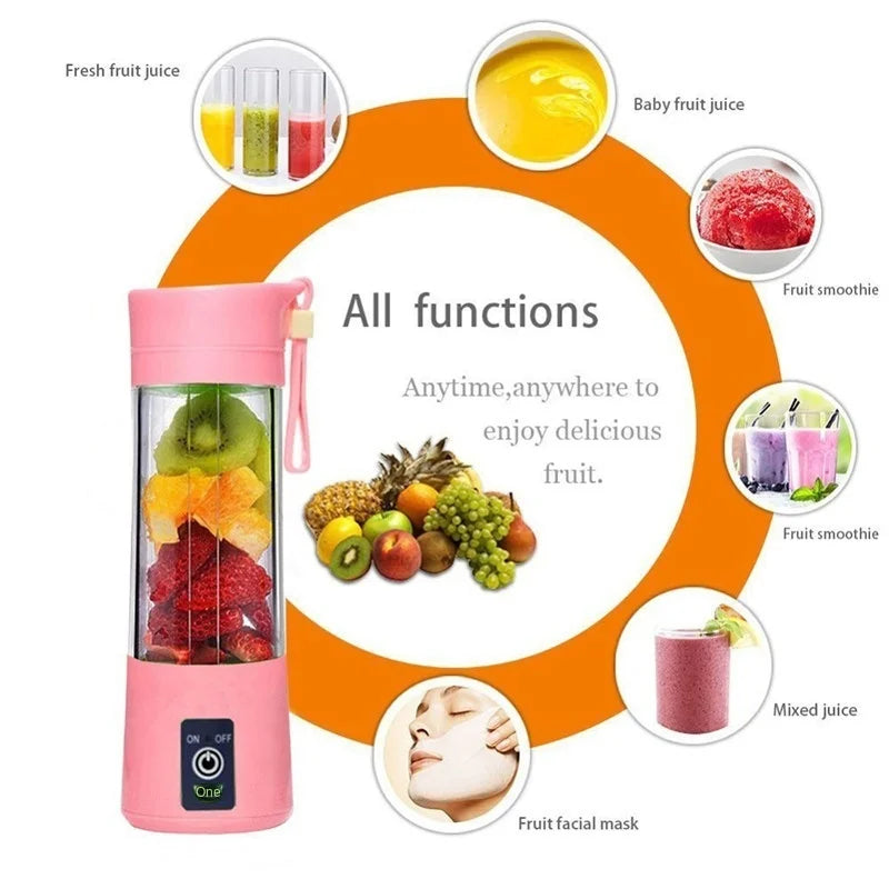 Electric Portable Mini Whirlwind Juice Cup Charging Mini Edition Fruit Juice Machine 6 Blades