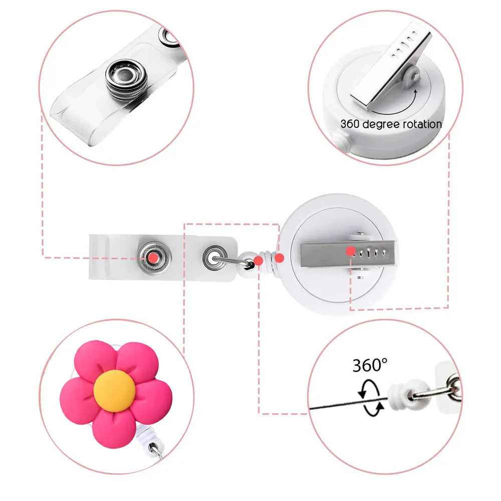 Flower Retractable Badge Holder