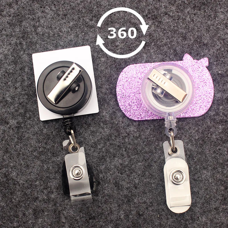 Shiny Cute Retractable Badge Reel Card Holder