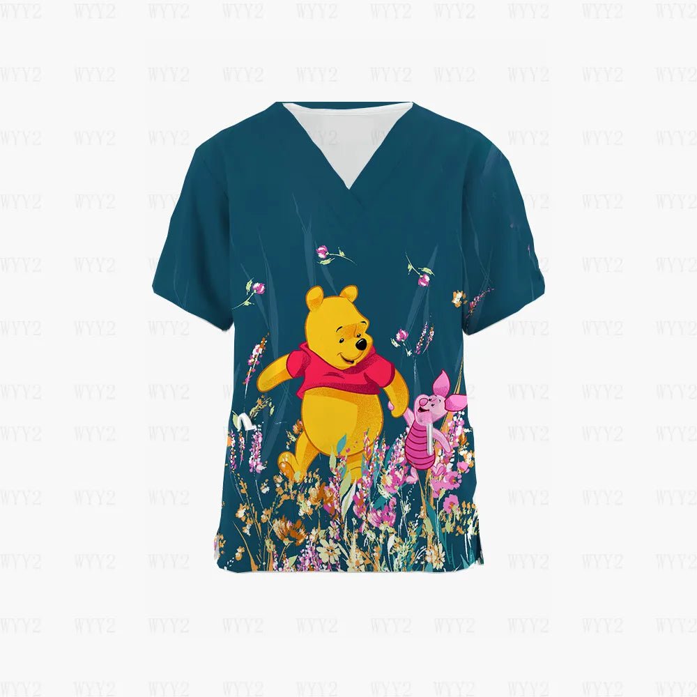 Disney Print Medical Uniform Women Men Nurse Accessories Clinical Uniform Dentist Work Shirt Veterinary Spa Scrub Tops - sKrubs by Kay LLC