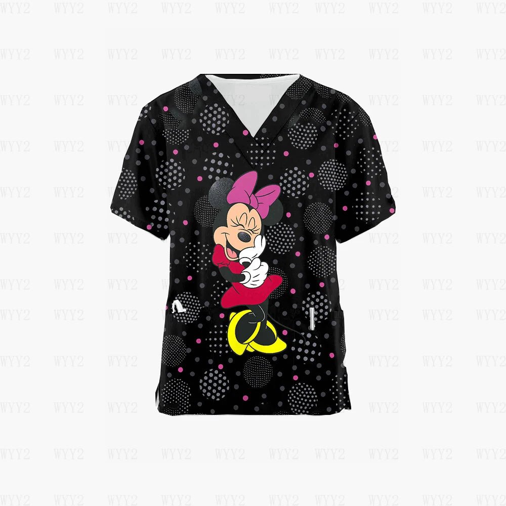 Disney Print Medical Uniform Women Men Nurse Accessories Clinical Uniform Dentist Work Shirt Veterinary Spa Scrub Tops - sKrubs by Kay LLC