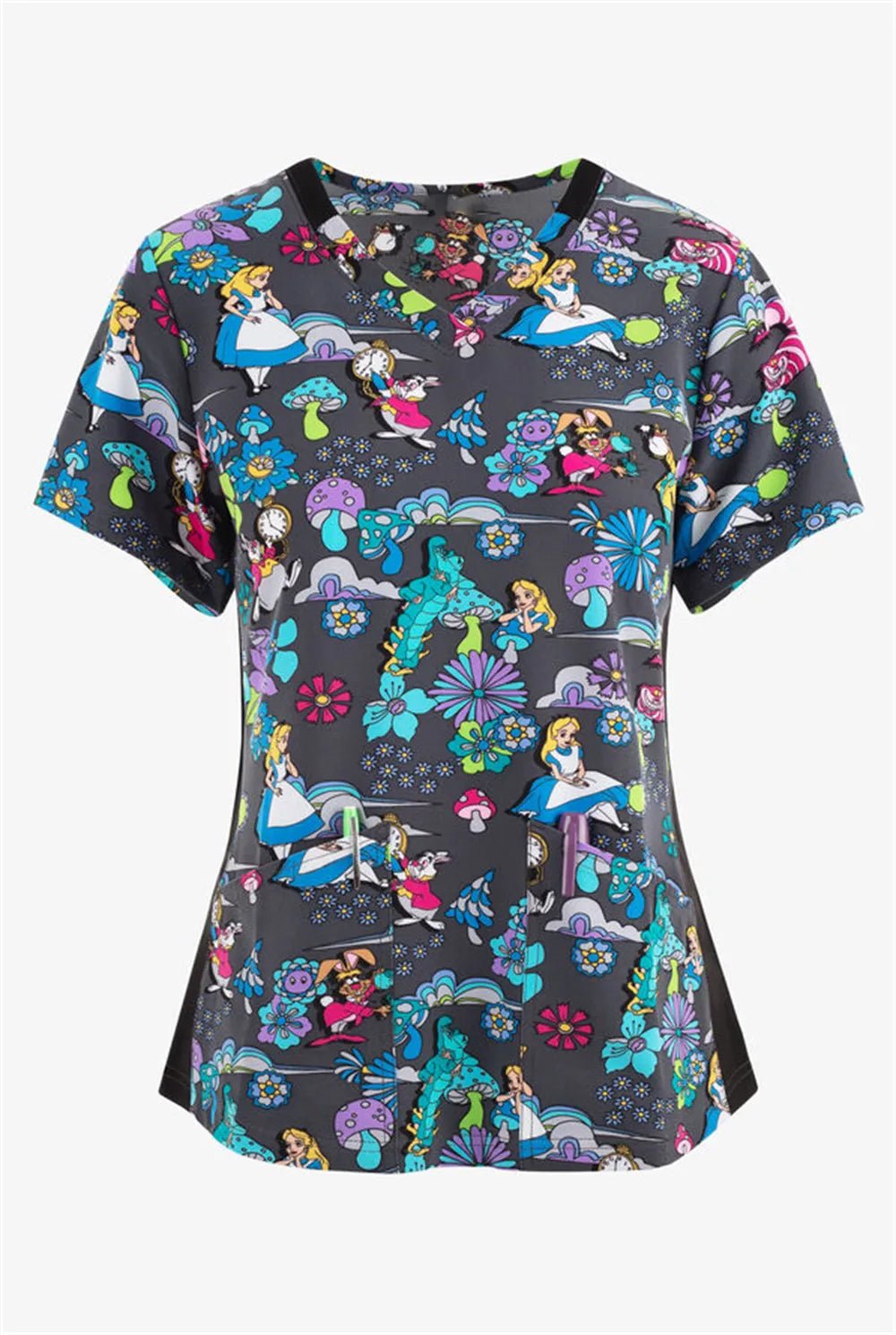 Disney Print Medical Uniform Women Men Nurse Accessories Clinical Uniform Dentist Work Shirt Veterinary Spa Scrub Tops - sKrubs by Kay LLC